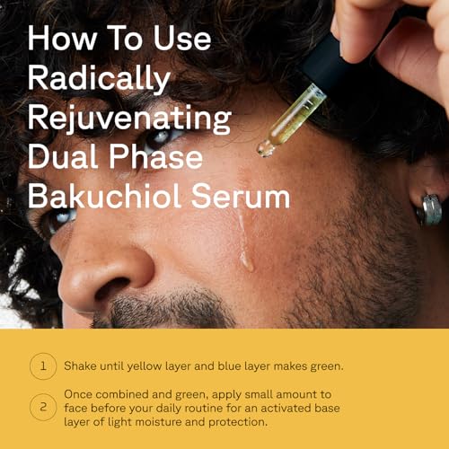 Acure Radically Rejuvenating Dual Phase Bakuchiol Serum - Bakuchiol Oil Serum for Face, Anti Aging Retinol Alternative for Wrinkles & Fine Lines, Cold Pressed Botanical Oils, 0.67 fl oz (2 Pack)