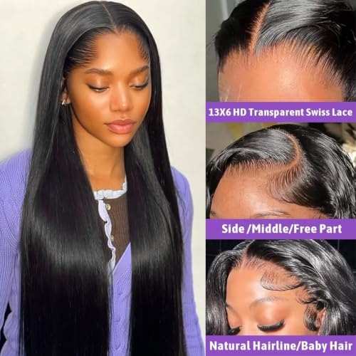 30-Inch 13x6 HD Lace Front Wig - 200 Density Straight Human Hair
