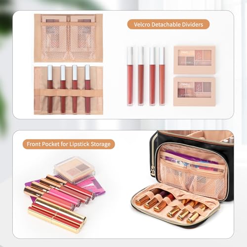 Bagmoly Large Makeup Bag Organizer with Brush Compartment