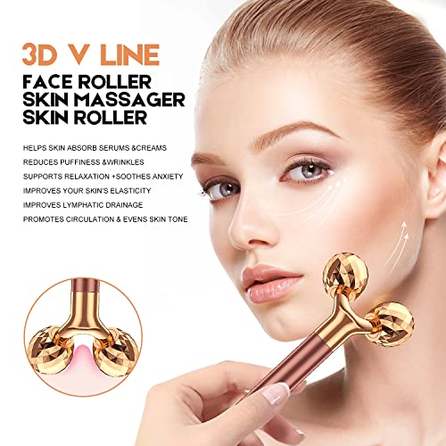 2-in-1 Electric Facial Massager Kit with 3D Roller & T-Shape