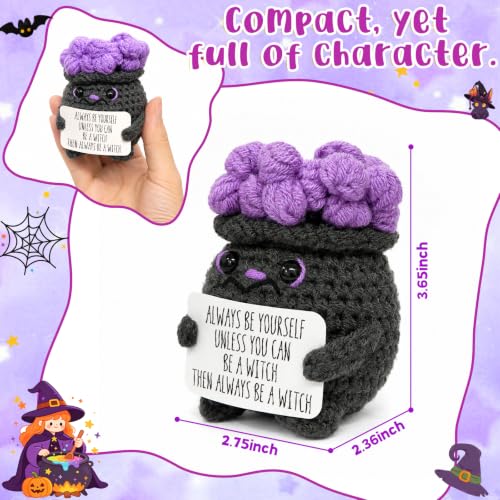 Halloween Crochet Witch Cauldron Decor - Spooky Gift for Women