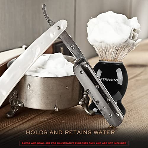 Perfecto Black 100% Pure Badger Shaving Brush Luxury Wet Shave & Grooming