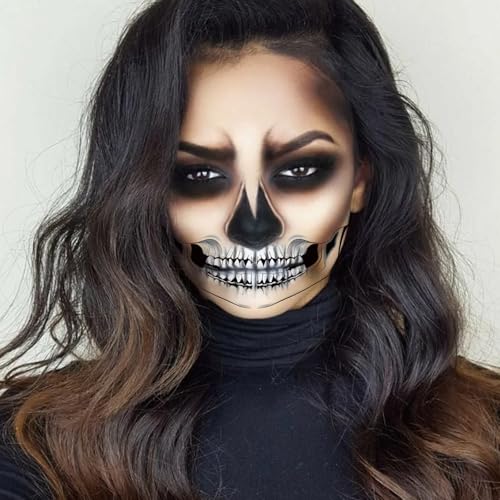 Halloween Skeleton Face Tattoo Stickers - Zombie Makeup Kit