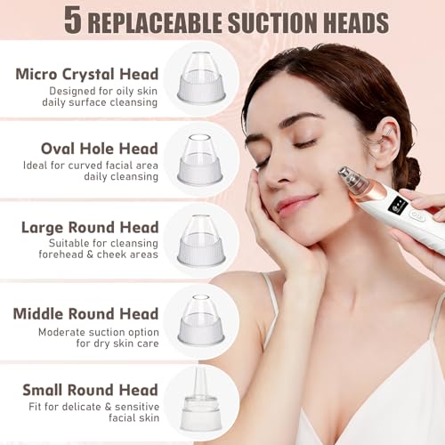 Gackoko Blackhead Remover Pore Vacuum Kit - 5 Suction Levels, USB Rechargeable