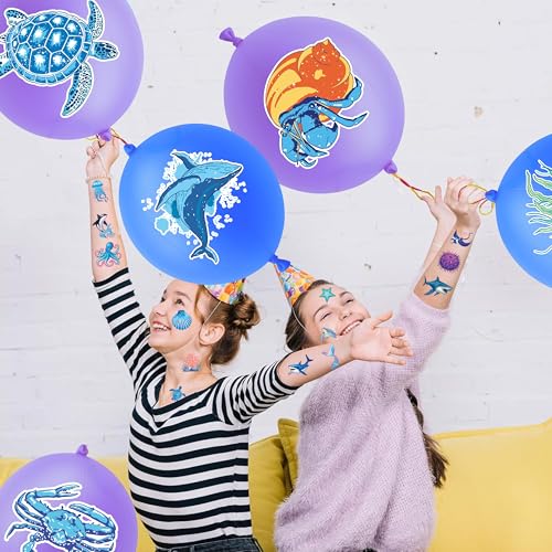 Ocean Party Favors Set - 48 Tattoos & 24 Punch Balloons