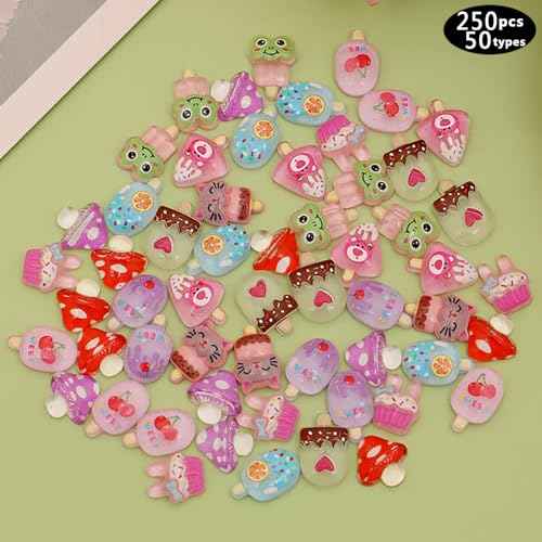 250pc 3D Nail Charms Set - Diverse Shapes & Colors for Acrylic Nails & DIY Crafts (#2)