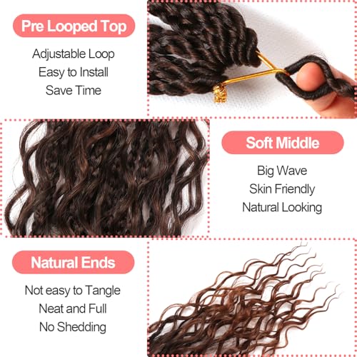Boho Box Braids Crochet Hair 24 Inch - 9 Packs Water Wave
