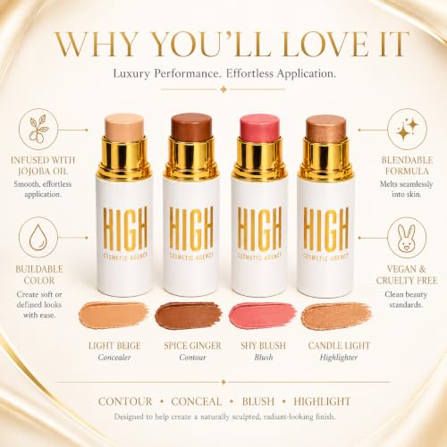 Golden Cream Contour Stick Set – 4-Piece Face Sculpting Kit