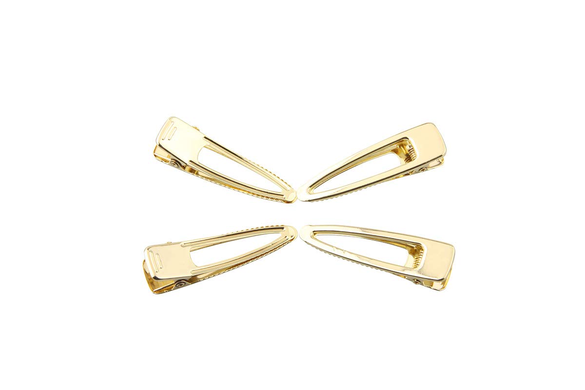 ALLinONE Tear Drop Shape Hair Clips Metal Alligator Clips for DIY Craft (Gold 20pcs)