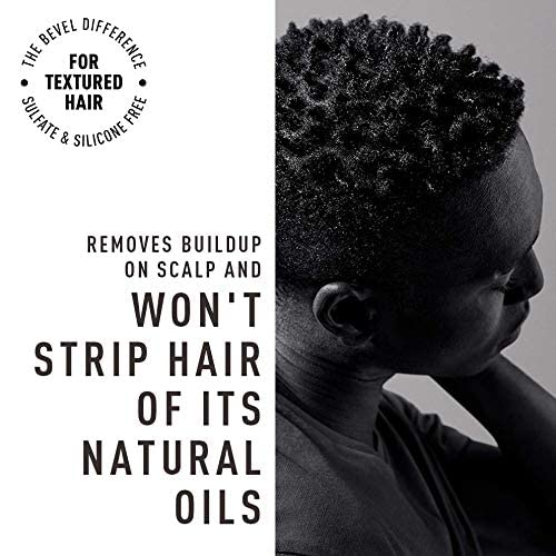 Bevel Shampoo for Men - Sulfate Free Shampoo for Textured Hair with Coconut Oil and Shea Butter, Detangles Coarse, Curly Hair, 12 Oz (Pack of 2)