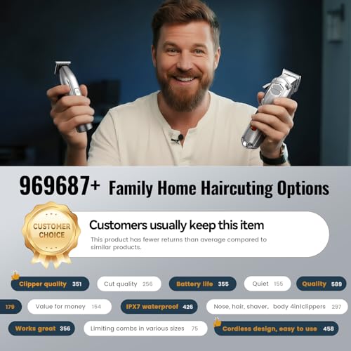 Jack & Rose 4-in-1 Professional Hair Clipper Set for Men