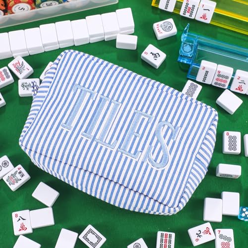 Sunnymove Thickened Mahjong Tile Storage Bag with Zipper - 10.4"x5.6"