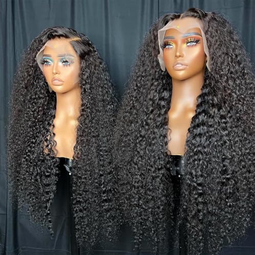 12 Inch Deep Wave Lace Front Wigs Human Hair Wigs for Women 13x6 Deep Curly Lace Frontal Wigs 250 Density HD Lace Front Wigs Human Hair Pre Plucked with Baby Hair
