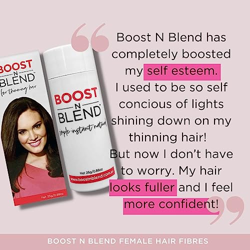 Boost N Blend Scalp Concealer, Hair Powder, Female Hair Fibers for Thinning Hair & Visible Scalp - Hair Volumizer for Women (25g/0.88oz) – The Only Female Cotton Hair Fiber