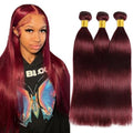 #99J Burgundy Straight Human Hair Bundles 3-Pack