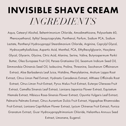 Hanz de Fuko Invisible Shave Cream for Men & Women ? Premium Shaving Cream, Great for Sensitive Skin ? Hypoallergenic Formula with Aloe Vera, Shea Butter, Acai ? Sulfate and Paraben Free ? 8 oz.