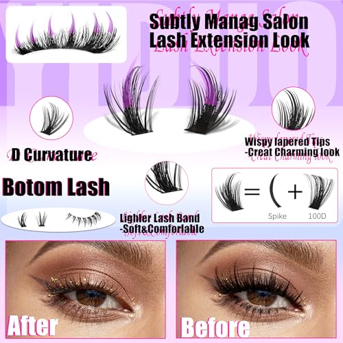 YIDUO 534Pcs Eyelash Extensions Kit - Manga & Bottom Lash Clusters