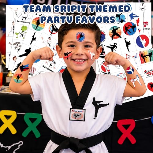 96 Taekwondo Temporary Tattoos for Kids - Martial Arts Party Favors