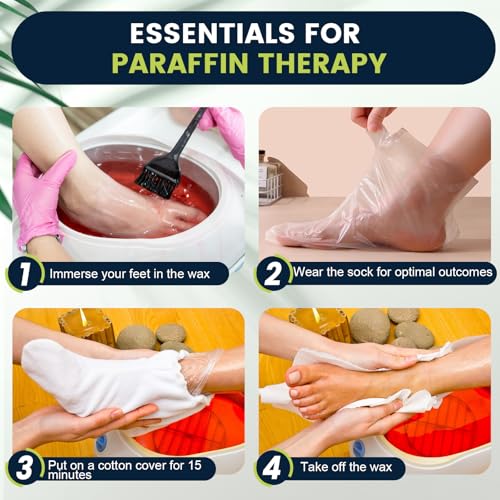 TEAWOO 200-Pack Disposable Plastic Foot Covers for Moisturizing & Pedicures