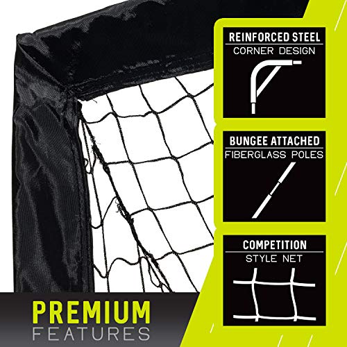 Franklin Sports Blackhawk Backyard Soccer Goal - Portable Kids Soccer Net - Pop Up Folding Indoor + Outdoor Goals - 4' x 3' - Black