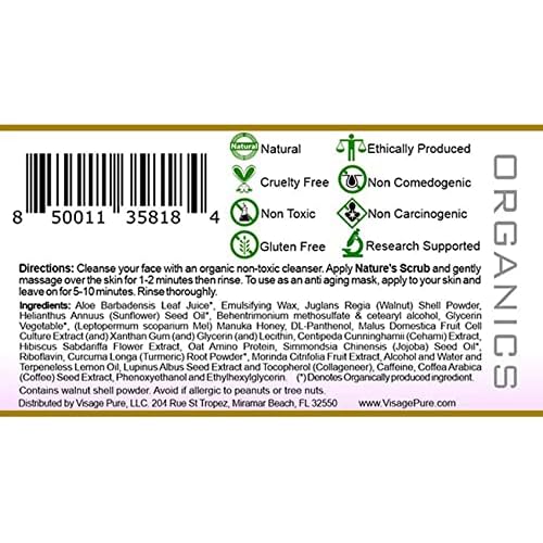 Hibiscus Nature's Scrub - The Ultimate Natural Face and Body Mask and Scrub. Nourishing, Tightening, Rejuvenating, and Exfoliating - Organic - Physician Formulated - Research Supported