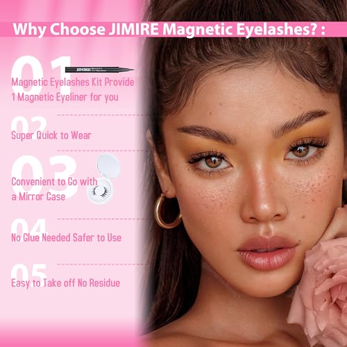 JIMIRE High Volume False Eyelashes Fluffy 3D Lashes Pack 5 Pairs