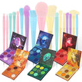 Docolor 17Pcs Colourful Makeup Brushes Set + 54Colors Gemstone Eeyshadow Palette Ultra Pigmented Matte Shimmer Metallic Natural Blendable Cream Powder Long Lasting Waterproof Make Up Eye Shadow