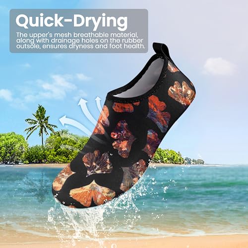 SEEKWAY Water Shoes Women Men Adult Quick-Dry Aqua Socks Barefoot Non Slip for Beach Swim River Pool Lake surf Black Size SK002