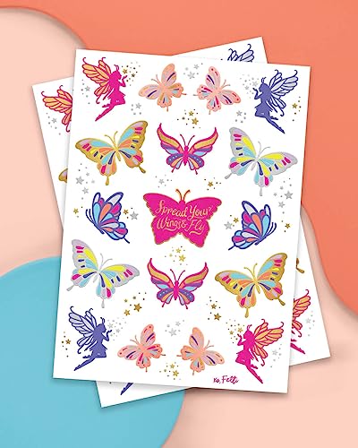 xo, Fetti Butterfly Tattoos for Kids - 34 Glitter Designs
