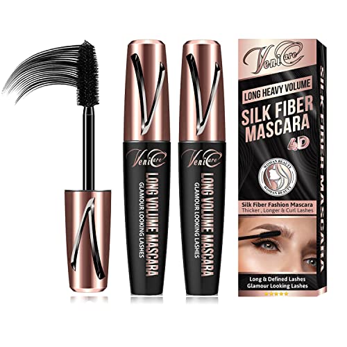 VeniCare 4D Silk Fiber Lash Mascara - Waterproof & Long-Lasting, 2 Pack