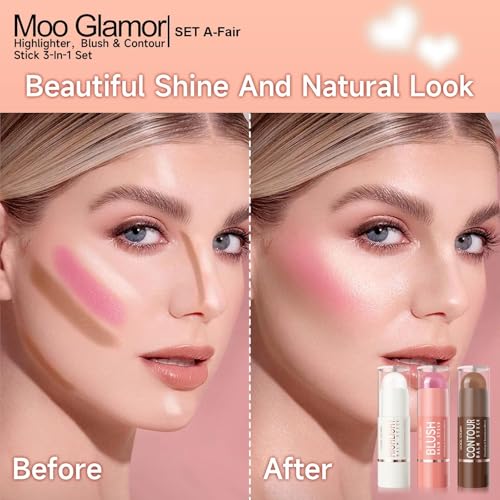 3-in-1 Highlighter, Blush & Contour Stick Trio Set