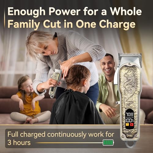 Professional Hair Clippers and Trimmers Set for Men, Cordless Rechargeable Electric Hair Clippers for Hair Cutting, Haircut Clipper for Barber, Men's Gifts for Husband, Barbers, Father