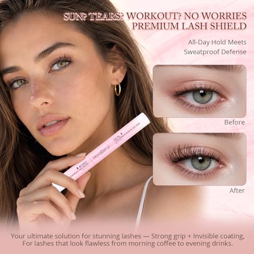 Waterproof Lash Cluster Glue 2-in-1 Bond & Seal for False Eyelashes - Long Lasting & Non-Irritating by NovaBeryl (Black, 5ml+5ml)