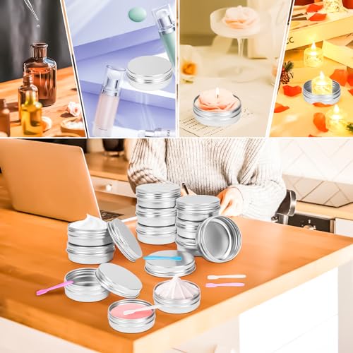 16 Pack 2oz Aluminum Tin Jars with Screw Lids