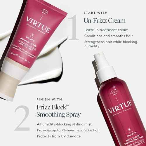 VIRTUE Frizz Block Smoothing Spray, Frizz Control Hair Treatment, Protects from Heat and Humidity, Color Safe, 5 Fl Oz