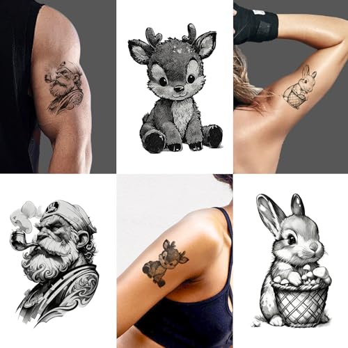 26 Waterproof Temporary Tattoos,4.7 Inches Each.Suitable for Adults and Children,for Use On Chest,Shoulders,Arms,and Legs.Realistic Halloween-Themed Designs.