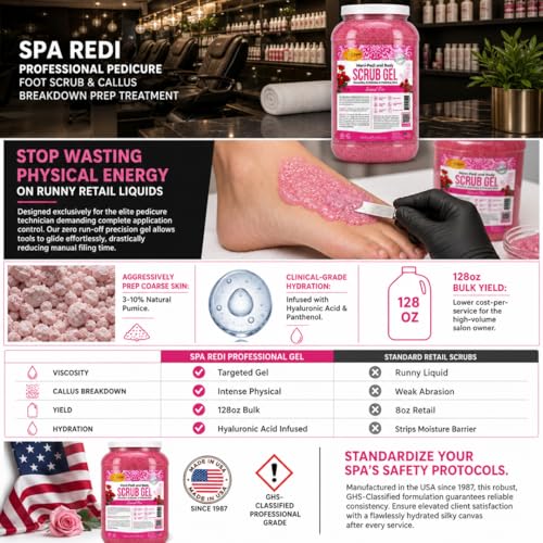 SPA REDI Professional Foot Scrub Gel - 128oz Gallon