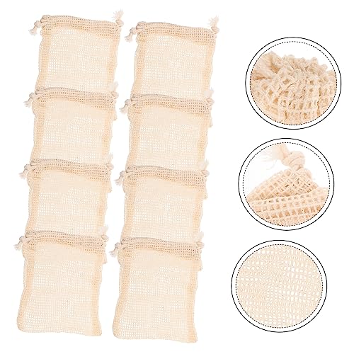 8pc Cotton Mesh Soap Storage Bags with Drawstring