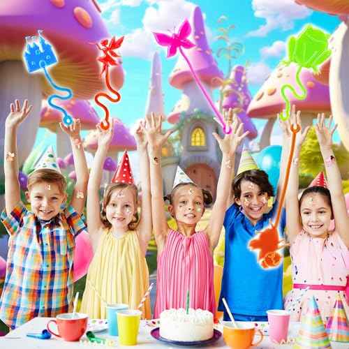 48PCS Fairy Party Favors - 24PCS Fairy Temporary Tattoos & 24PCS Fairy Stick Hands - Perfect Birthday Favors, Goodie Bag Stuffers, Treasure Box Toys, Classroom Prizes, and Student Gifts