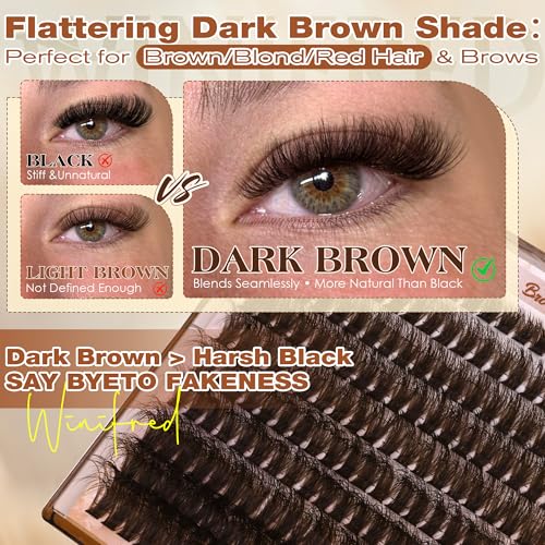 Brown Lash Clusters 8-18mm Volume Eyelash Extensions by Winifred