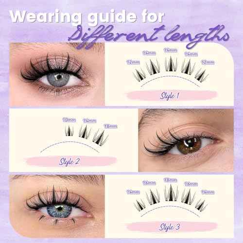 Manga Lash Clusters 10-18mm Natural Lashes Cluster Eyelash Extensions 154pcs Fairy Individual Cluster Lashes Wispy for DIY Lash Extension Wet-Look Lash Extension