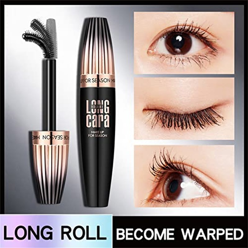 4D Silk Fiber Mascara Black Waterproof Volume & Length - 2 Pack