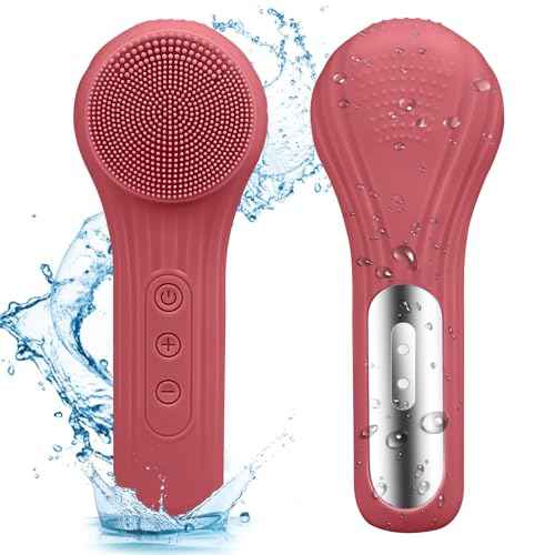 Silicone Face Scrubber Exfoliator, Silicone Face Wash Brush for Men & Women, Ipx7 Waterproof Rechargeable Facial Cleaner for Deep Cleansing, Exfoliating, Massage Face Scrubber