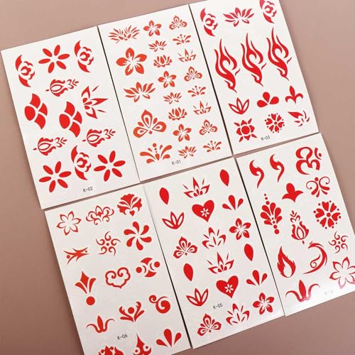 Pokinge 34 Sheets Temporary Tattoo Stickers - Flower & Butterfly