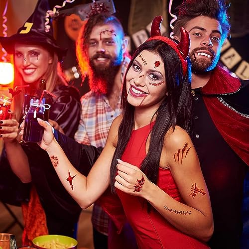 Halloween Scar Tattoos - 30 Sheets Temporary Fake Wound Stickers