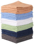 100% Cotton Wash Cloths 24 Pack - Absorbent Flannel Face Towels