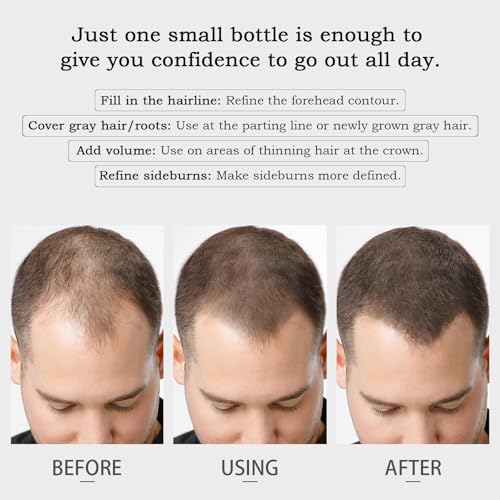 Invisible Hairline Powder - Natural Look Hair Fibers for Thinning Hair - Black, Large Pack of 1
