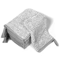 PHOGARY 8 Pack Microfiber Wash Mitts for Face Body, Soft Face Shower Bath Mitt Coral Fleece Washcloths, Reusable Makeup Remover Washcloths, European Style Towel, Grey Striped,7.8X 5.1in