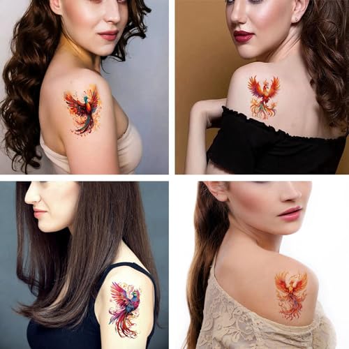 6 Sheet Temporary Tattoos for Men & Women - Waterproof