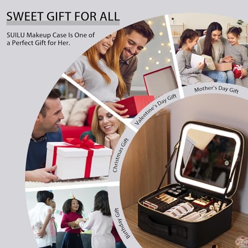 LED Makeup Bag with Mirror & Adjustable Dividers